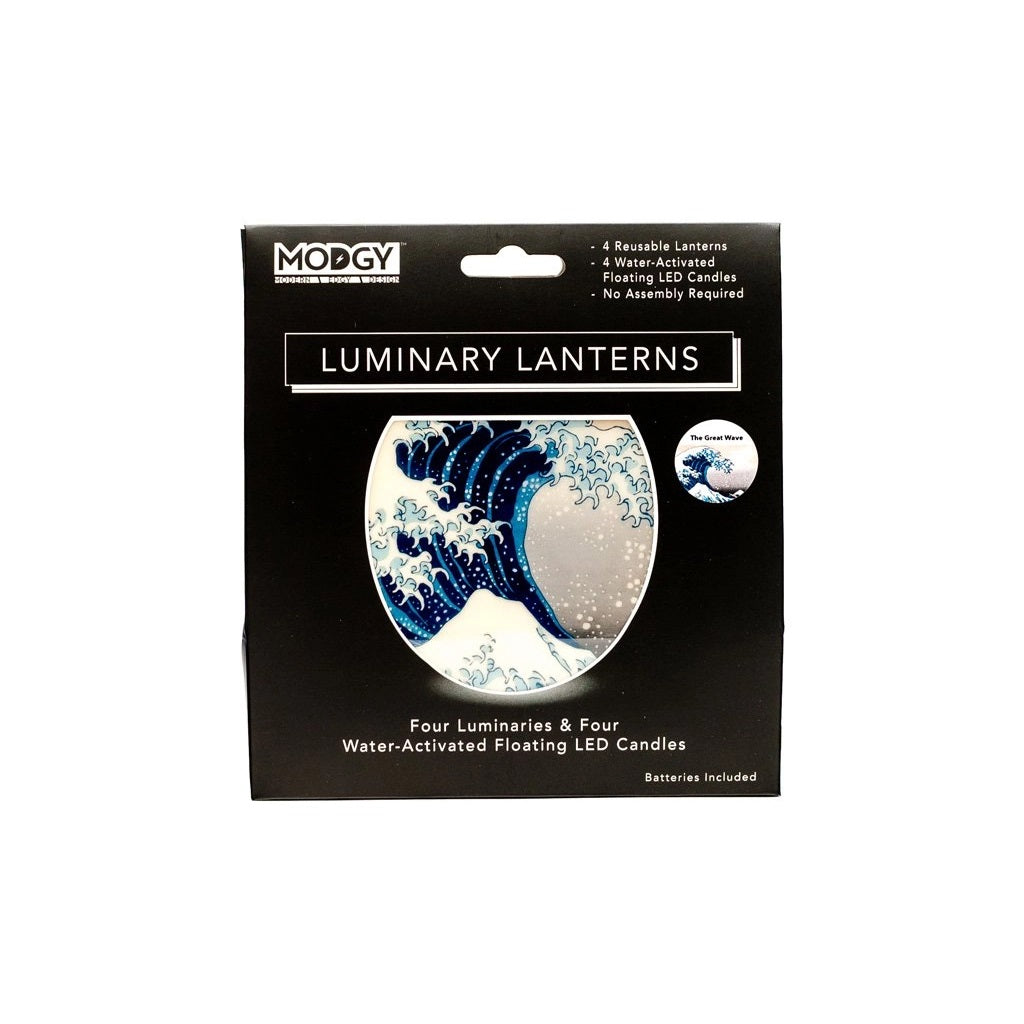 Modgy Luminary Lanterns Hokusai Great Wave Set of 4