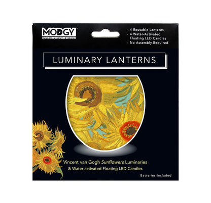 Modgy Luminary Lanterns van Gogh Sunflowers Set of 4